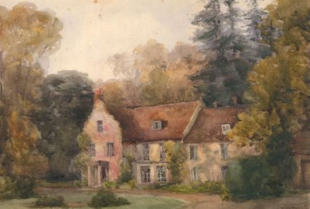 A. B. Ellis - 1905 Watercolour, Barsham Old Rectory