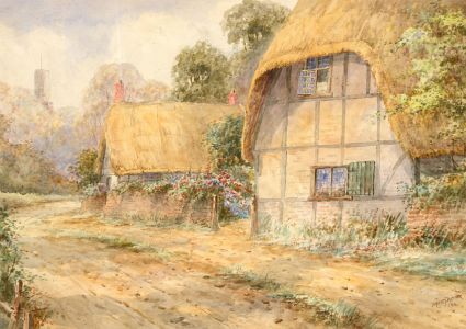 Ernest T. Potter - Signed and dated 1911 Watercolour, Village Street
