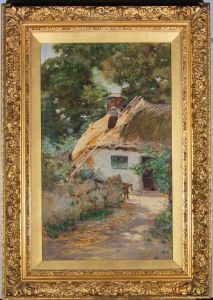 Samuel Towers (1862–1943)- Early 20th Century Watercolour, Time For A New Thatch