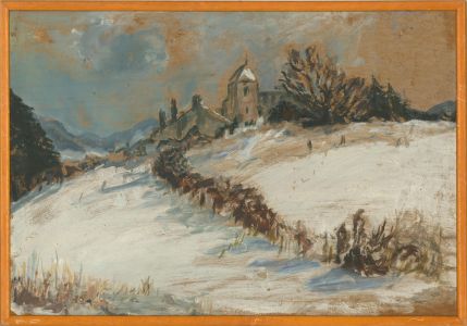 Swedish School Mid 20th Century Gouache - Winter On The Hills