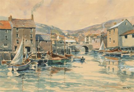 Van Gill - Mid 20th Century Watercolour, Cornish Harbour