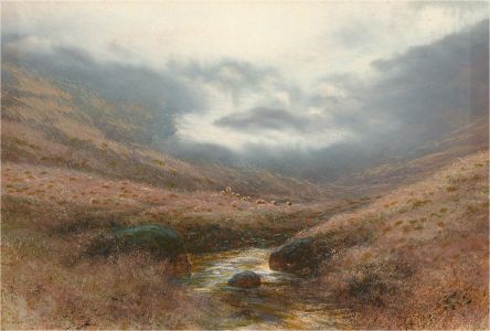 Harris Brett - Mid 20th Century Gouache, Landscape with Sheep