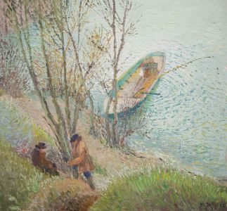 M. Gaffie - 1952 Oil, Fishermen at Rest