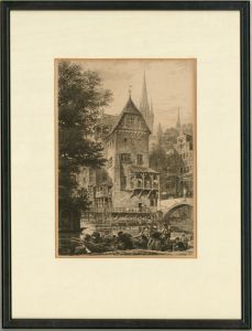 Axel Herman Haig R.E (1835-1921) - Monogrammed Etching, Along the River