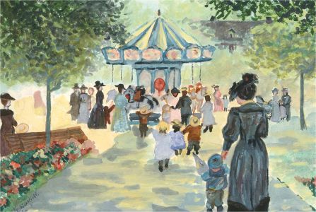 Marie Wakefield - 2007 Watercolour, A Trip to the Carousel
