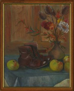 Marion Lewin (1922-1979) - 1960 Oil, Garden Boots With Apples