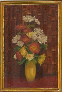 Rex Smithers - 1968 Oil, Vase of Chrysanthemum