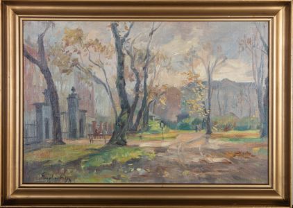 Englhert - 1948 Oil, A Stroll Through the Park