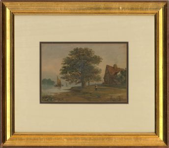 Early 19th Century Watercolour - Cottage By The Water