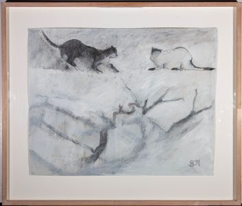 S. H - 1994 Graphite Drawing, Caterwauling