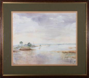 Joyce Hawkes - 1988 Watercolour, Turf Inn, River Exe