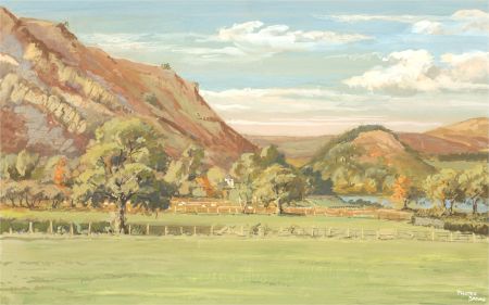 P. Austen Brown - Signed 1995 Gouache, Ullswater, Lake District