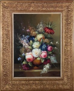 D. Warren - 20th Century Oil, Dutch Style Flowers