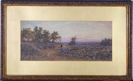 John Carlisle (act.1866-1916) - 1885 Watercolour, Walking Home At Dusk
