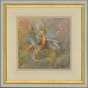 Robert Palmer (1927–2005) - 20th Century Oil, Colourful Cherub