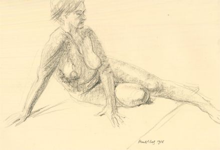 Alec Wiles (1924-2021) - 20th Century Graphite Drawing, Reclining Nude