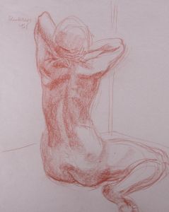 Alec Wiles (1924-2021) - 1991 Pastel, Seated Nude on Floor