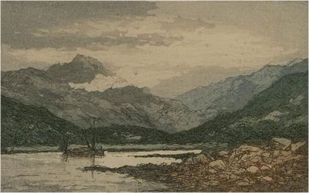 Claude Rowbotham (1864-1949) - Signed Aquatint, Holy Loch, Scotland