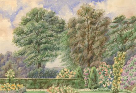 E. Jouster - Signed Mid 20th Century Watercolour, The Garden