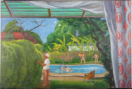 Henry N. Almond (1918-2000) - 20th Century Oil, Pool Scene