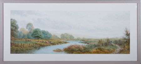 Hilton - 20th Century Watercolour, Cows by the River