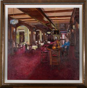 Richard Pryke (b.1933) - 1999 Oil, The Lonely Drinker