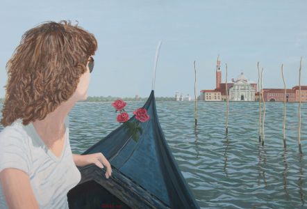 Gerry B. Gibbs - Signed 1994 Oil, Looking Over Venice