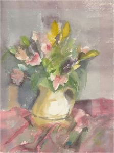 20th Century Watercolour - Pink Blooms