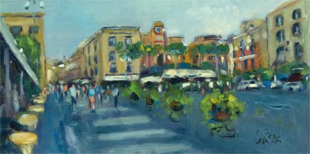 Andre Pallat - Contemporary Oil, Italian Town Street Scene