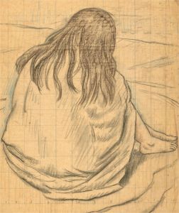 Clifford Hall (1904-1973) - Graphite drawing, Nude with Blanket
