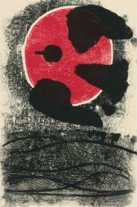 Terry Buchanan (b.1938) - 1996 Monotype, Abstract in Red and Black