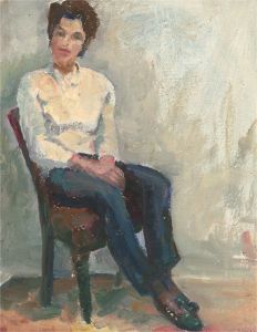 Impressionist 20th Century Oil - Seated Figure in Brown Chair
