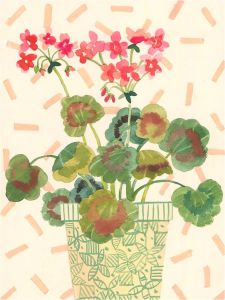 20th Century Gouache - Pink Geraniums