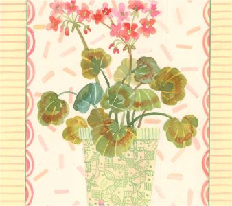 20th Century Gouache - Pink Geraniums II