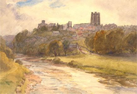 20th Century Watercolour - View Of Durham Castle And Cathedral