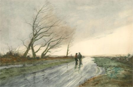 William Tatton Winter RBA (1855-1928) - Signed Etching, Winter Path