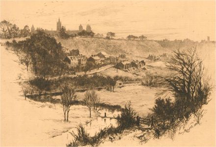 Percy Robertson A.R.E (1868-1934) - Signed Etching, The Quaint Village