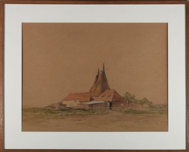 Cyril Boler (1895–1978) - Framed Watercolour, Oast Houses at Cherry Tree Farm