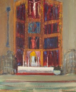 Audrey Lewis-Hopkins (1914-2011) - 20th Century Oil, Church Altar