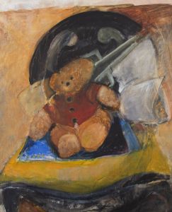 Audrey Lewis-Hopkins (1914-2011) - 20th Century Oil, Still Life with Teddy Bear