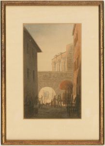 Vito Lombardi (1885-1962) - Signed 20th Century Watercolour, Italian Street