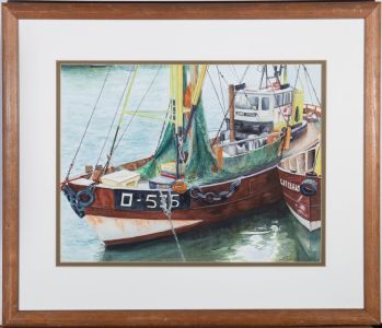 Carol Brotherton  - 20th Century Watercolour, Boats at Ostend II