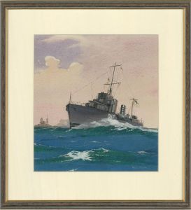 Winston Megoran (1913-1971)  - Mid 20th Century Gouache, HMS Wishart D67
