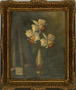 Openeer - Mid 20th Century Oil, Cattleya Orchid