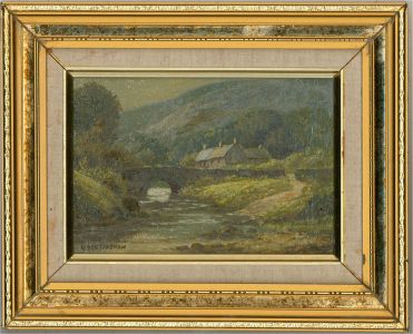K. Burtonshaw - Signed Mid 20th Century Oil, The Cottage on the Bridge