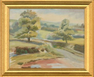 Framed 20th Century Oil - English Hillside