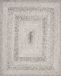 Terry Buchanan (b.1938) - 2002 Pen and Ink Drawing, Expressive Square with Red