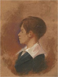 Miniature Mid 19th Century Gouache - Portrait of a Young Boy