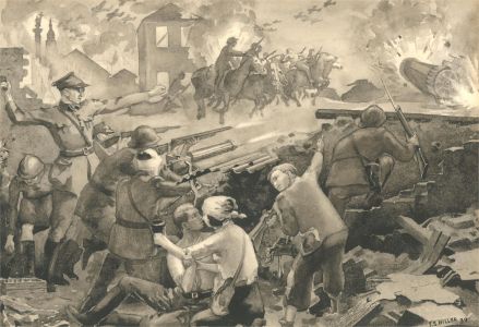 Jan Stanley Hiller (b.1918) - 1939 Watercolour, Siege of Warsaw