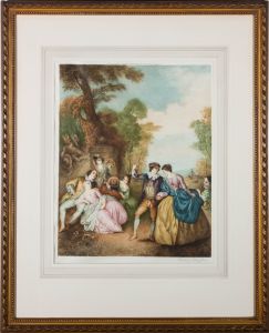 W. J. Allingham after Jean-Baptiste Pater - 1924 Stipple Engraving, The Dance